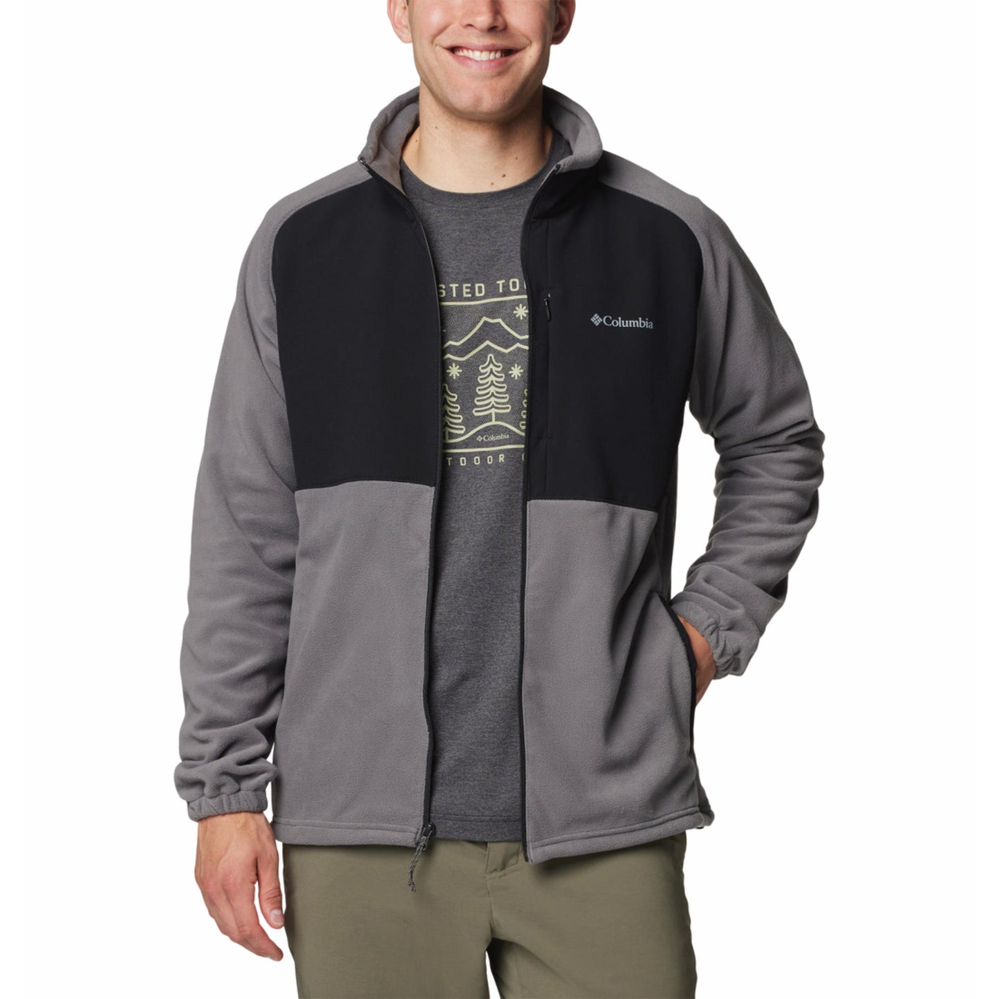 Columbia Men Grey Sage Peak Fleece Jacket