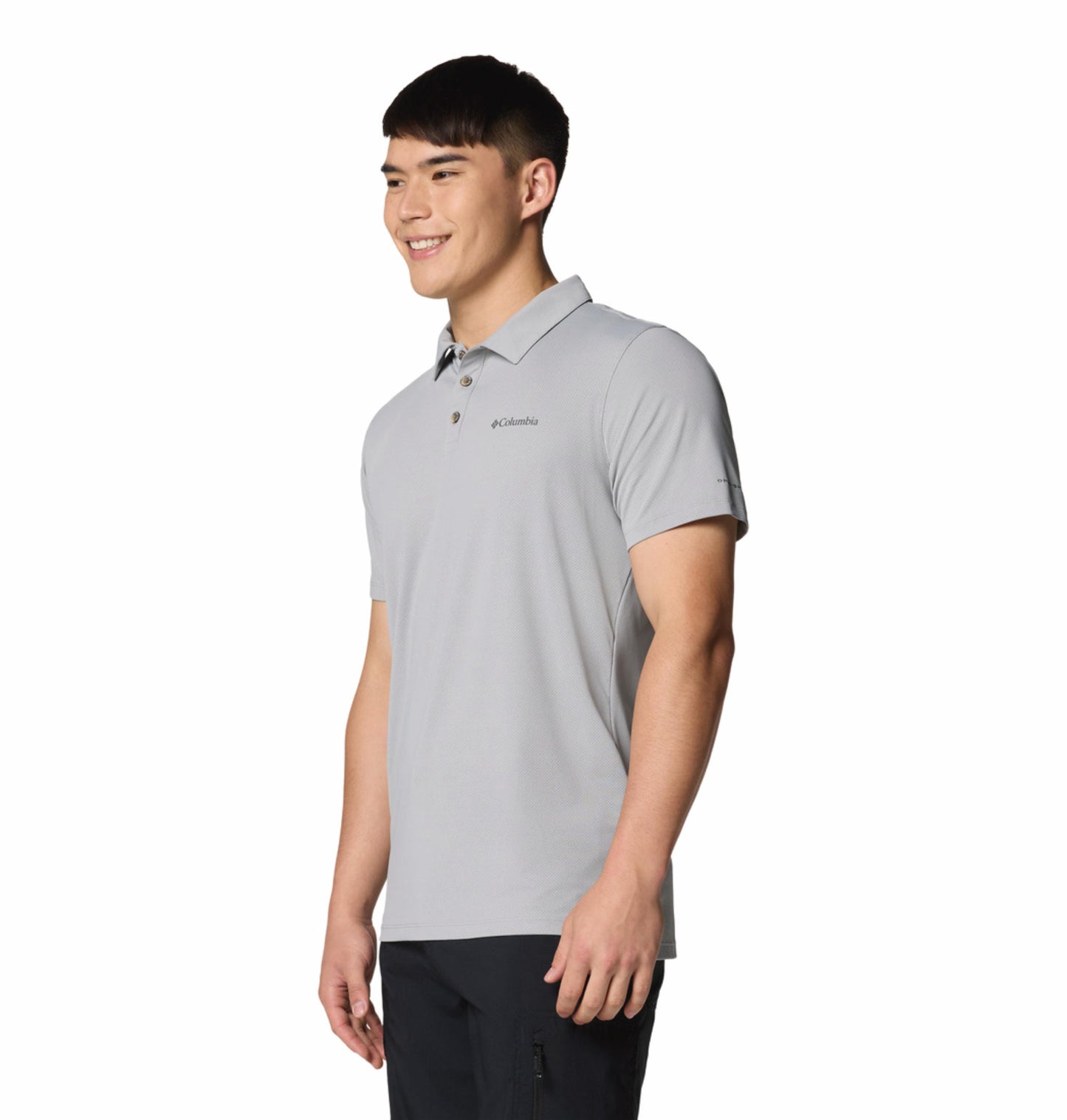 Columbia Mens Grey Omni-Shade Tech Trail Utility Polo Tshirt