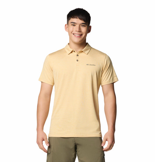 Columbia Mens Yellow Omni-Shade Tech Trail Utility Polo Tshirt