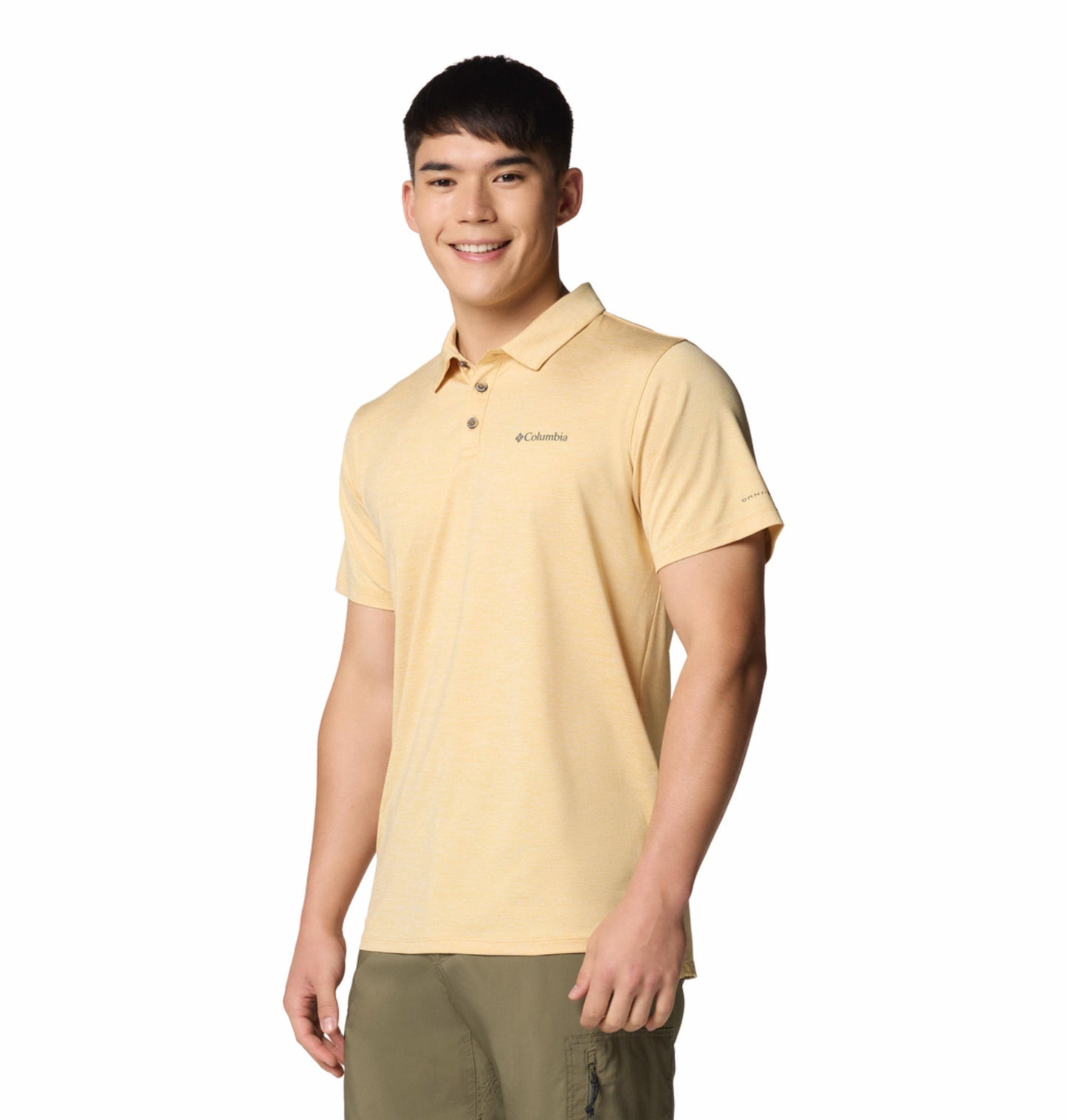 Columbia Mens Yellow Omni-Shade Tech Trail Utility Polo Tshirt