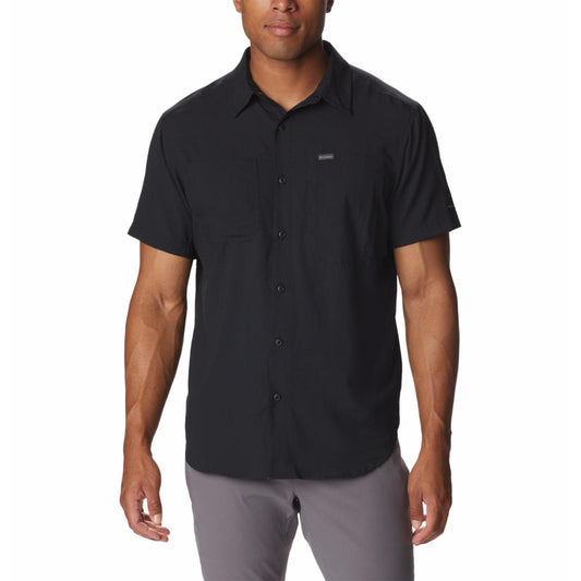 Columbia Mens Black Silver Ridge Utility Lite Short Sleeve Shirt