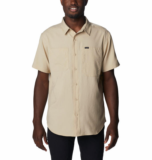 Columbia Men Beige Silver Ridge Utility Lite Short Sleeve Shirts