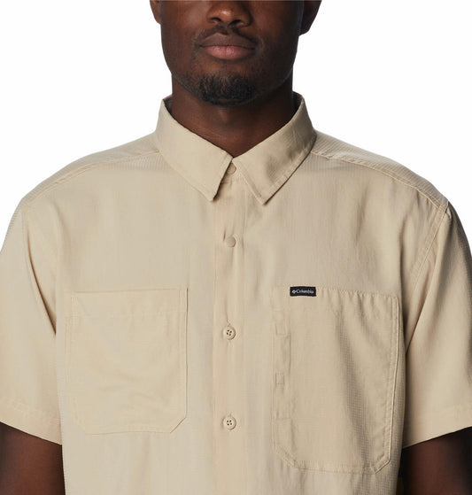 Columbia Men Beige Silver Ridge Utility Lite Short Sleeve Shirts