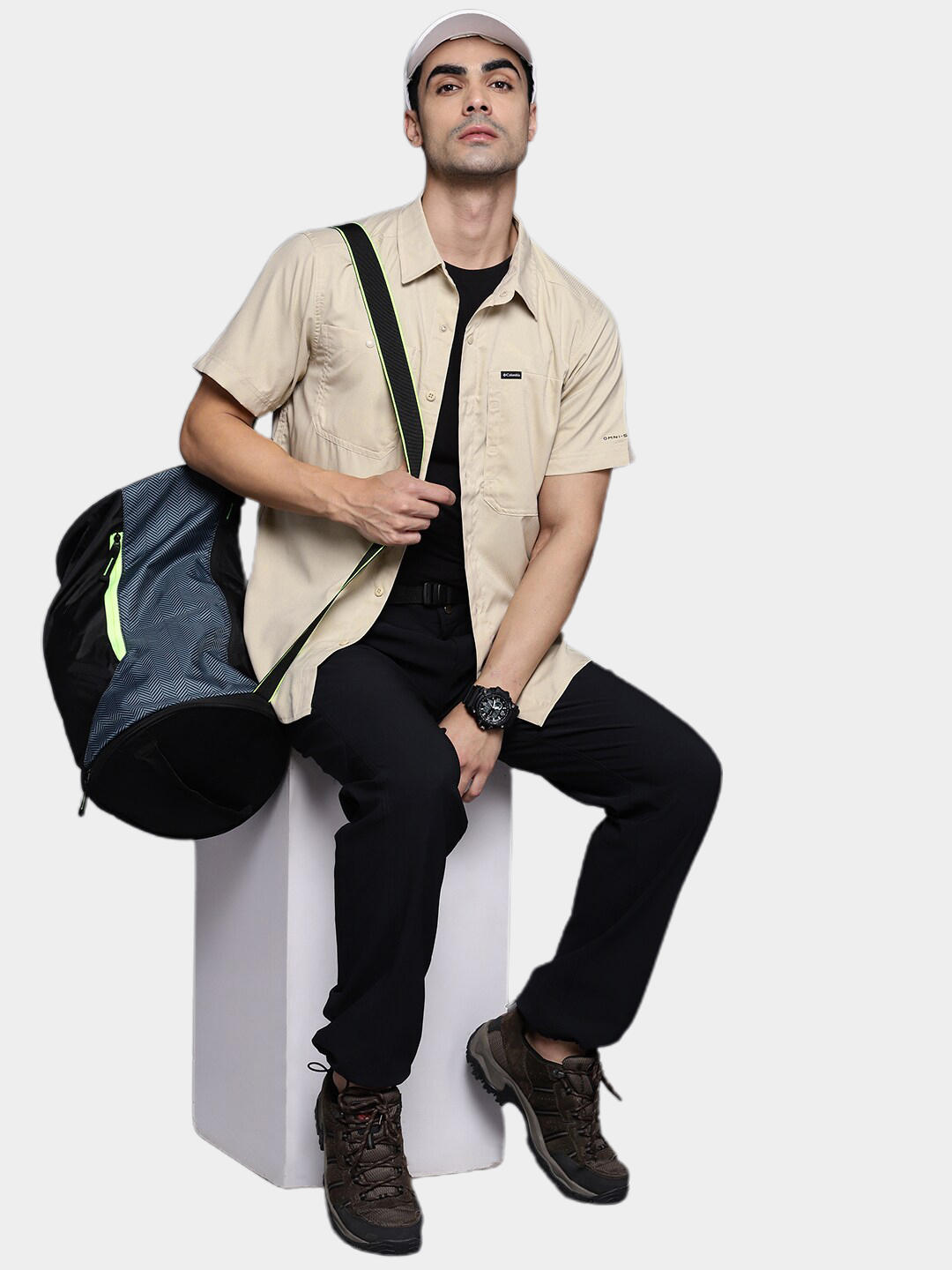 Columbia Men Beige Silver Ridge Utility Lite Short Sleeve Shirts