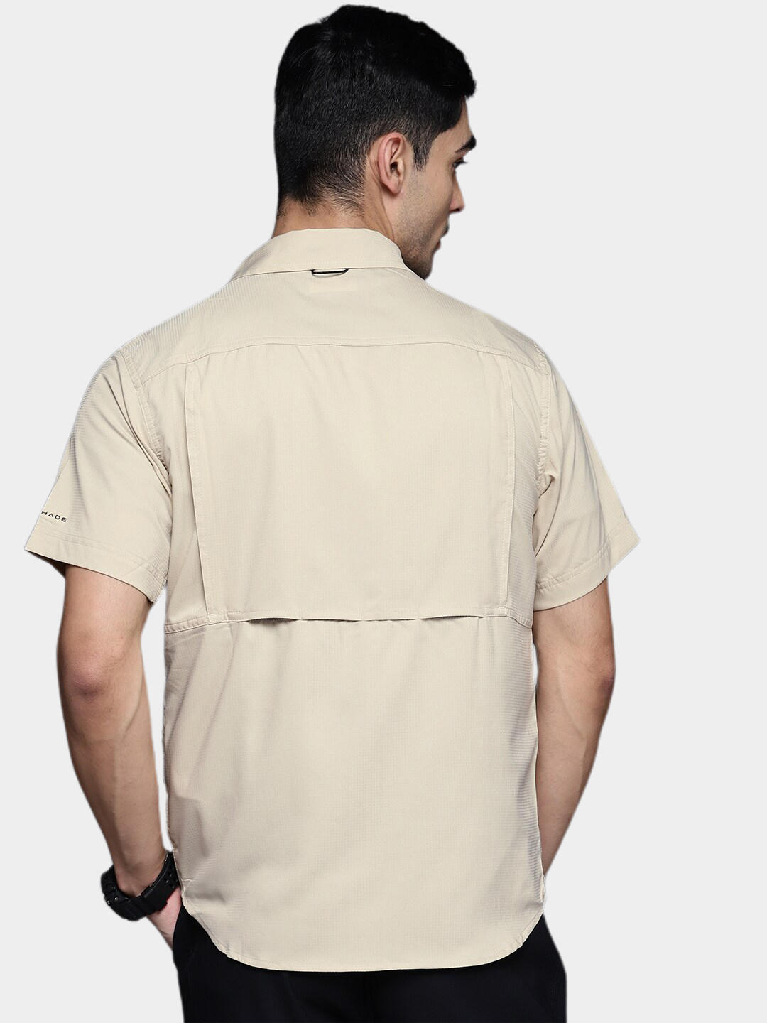 Columbia Men Beige Silver Ridge Utility Lite Short Sleeve Shirts