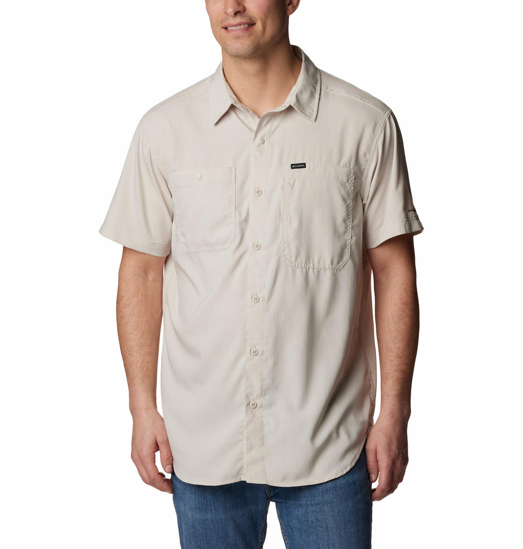 Columbia Men Beige Silver Ridge Utility Lite Short Sleeve Shirt