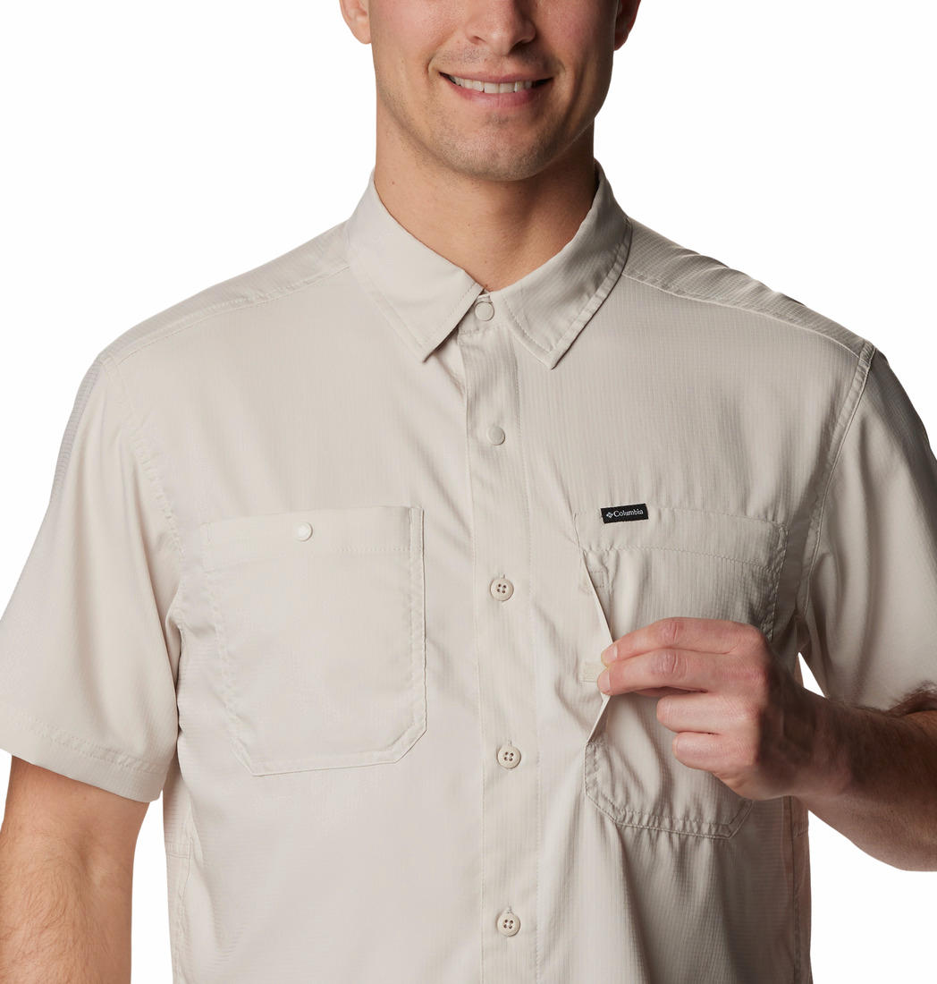 Columbia Men Beige Silver Ridge Utility Lite Short Sleeve Shirt