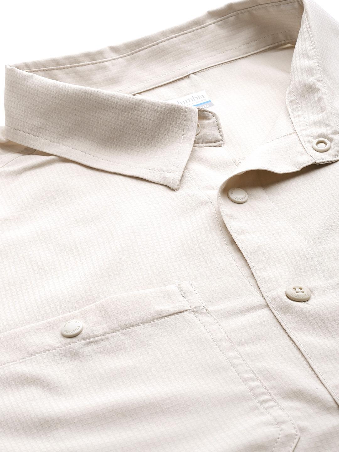 Columbia Men Beige Silver Ridge Utility Lite Short Sleeve Shirt