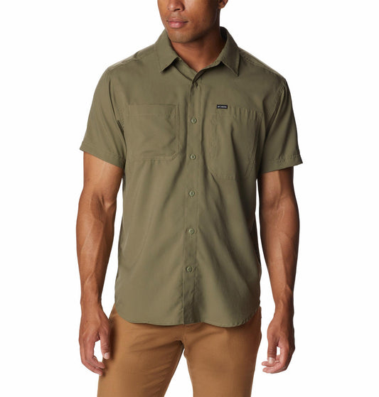 Columbia Men Green Silver Ridge Utility Lite Short Sleeve Shirts