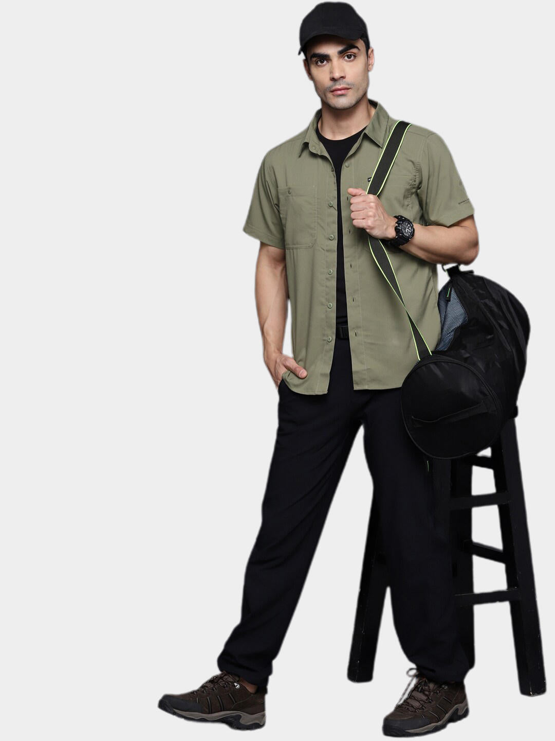 Columbia Men Green Silver Ridge Utility Lite Short Sleeve Shirts