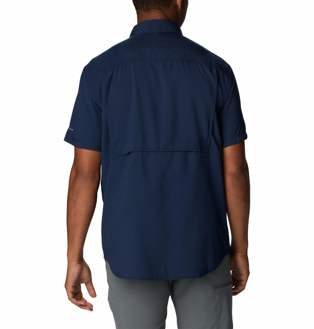 Columbia Men Navy Blue Columbia Men Silver Ridge Utility Lite Short Sleeve Shirt