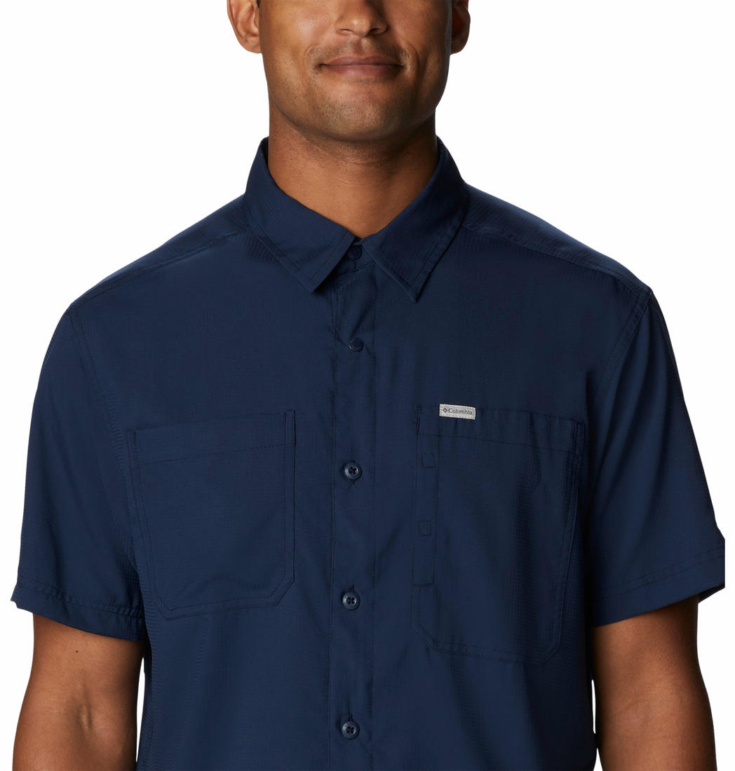 Columbia Men Navy Blue Columbia Men Silver Ridge Utility Lite Short Sleeve Shirt