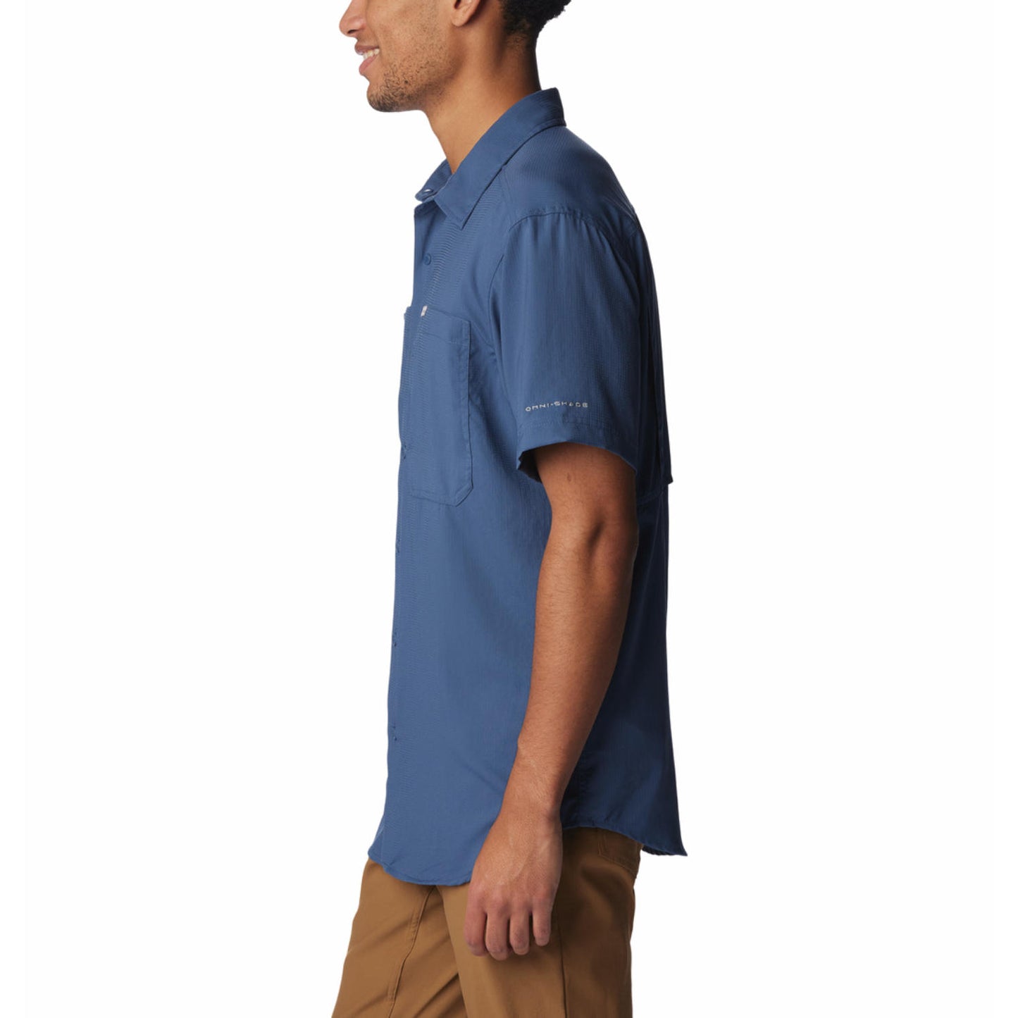 Columbia Mens Blue Silver Ridge Utility Lite Short Sleeve Shirt