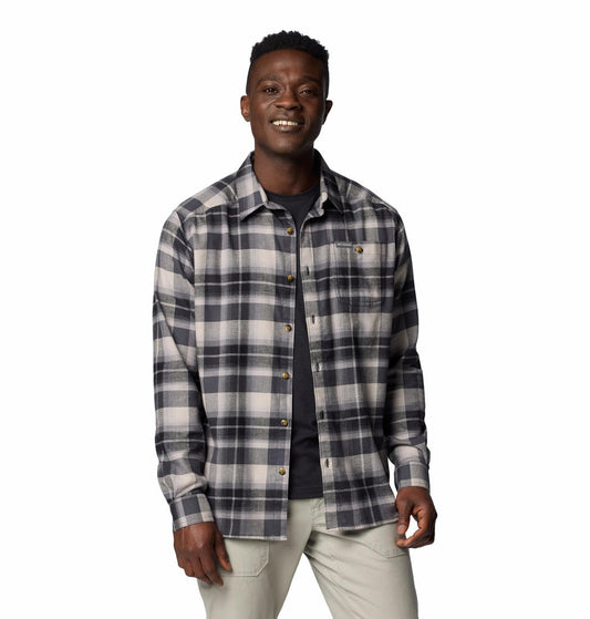 Columbia Men Black Cornell Woods Flannel Long Sleeve Shirt