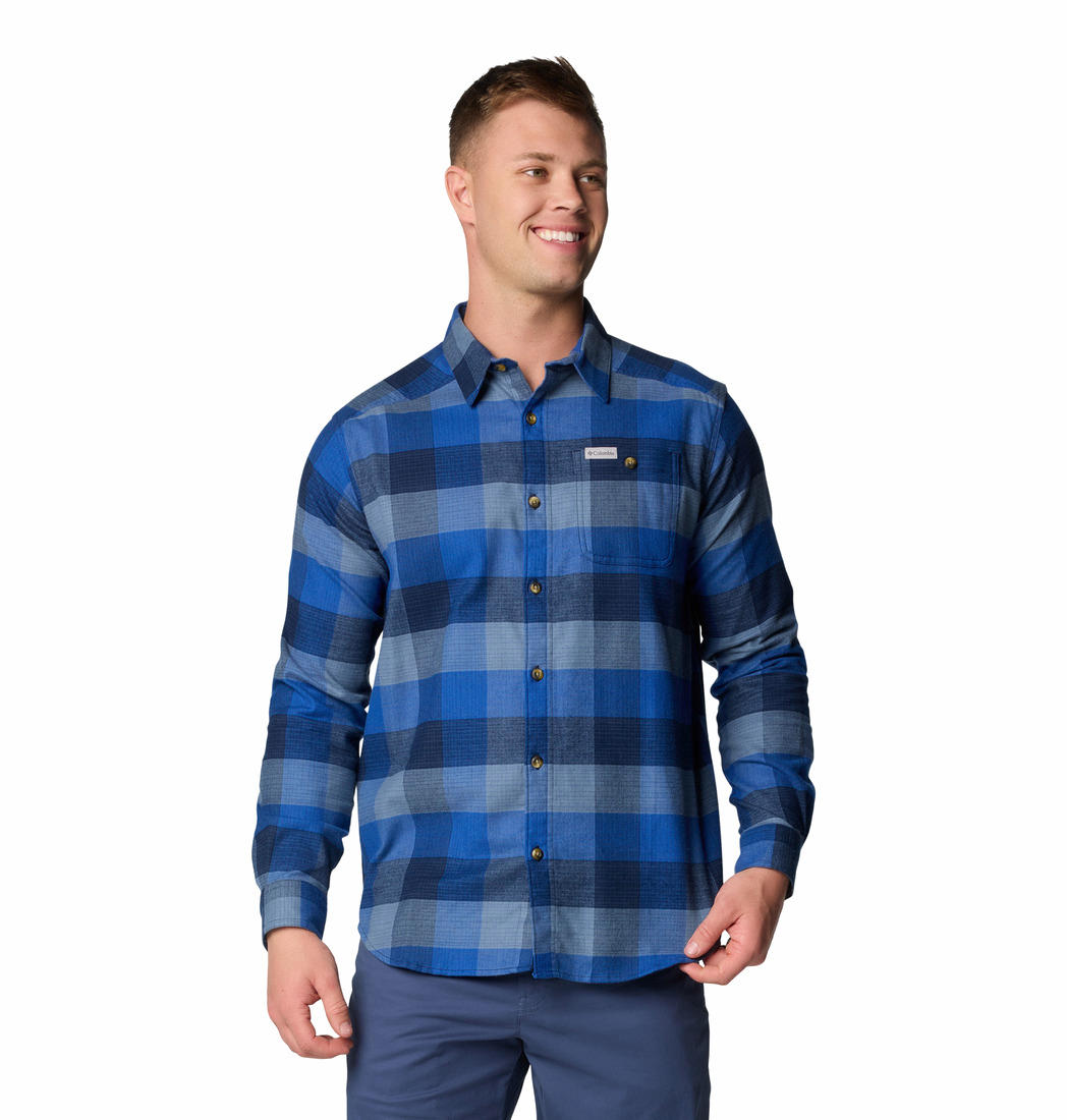 Columbia Men Blue Cornell Woods Flannel Long Sleeve Shirt