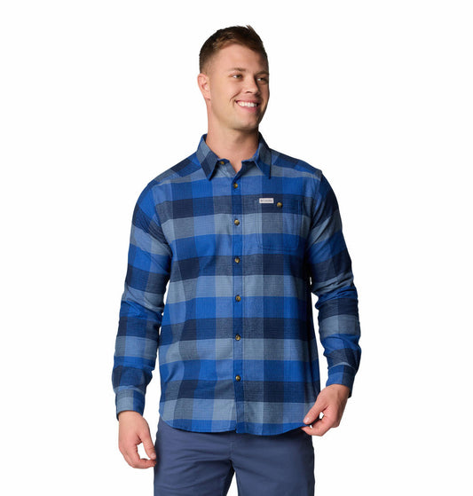 Columbia Men Blue Cornell Woods Flannel Long Sleeve Shirt