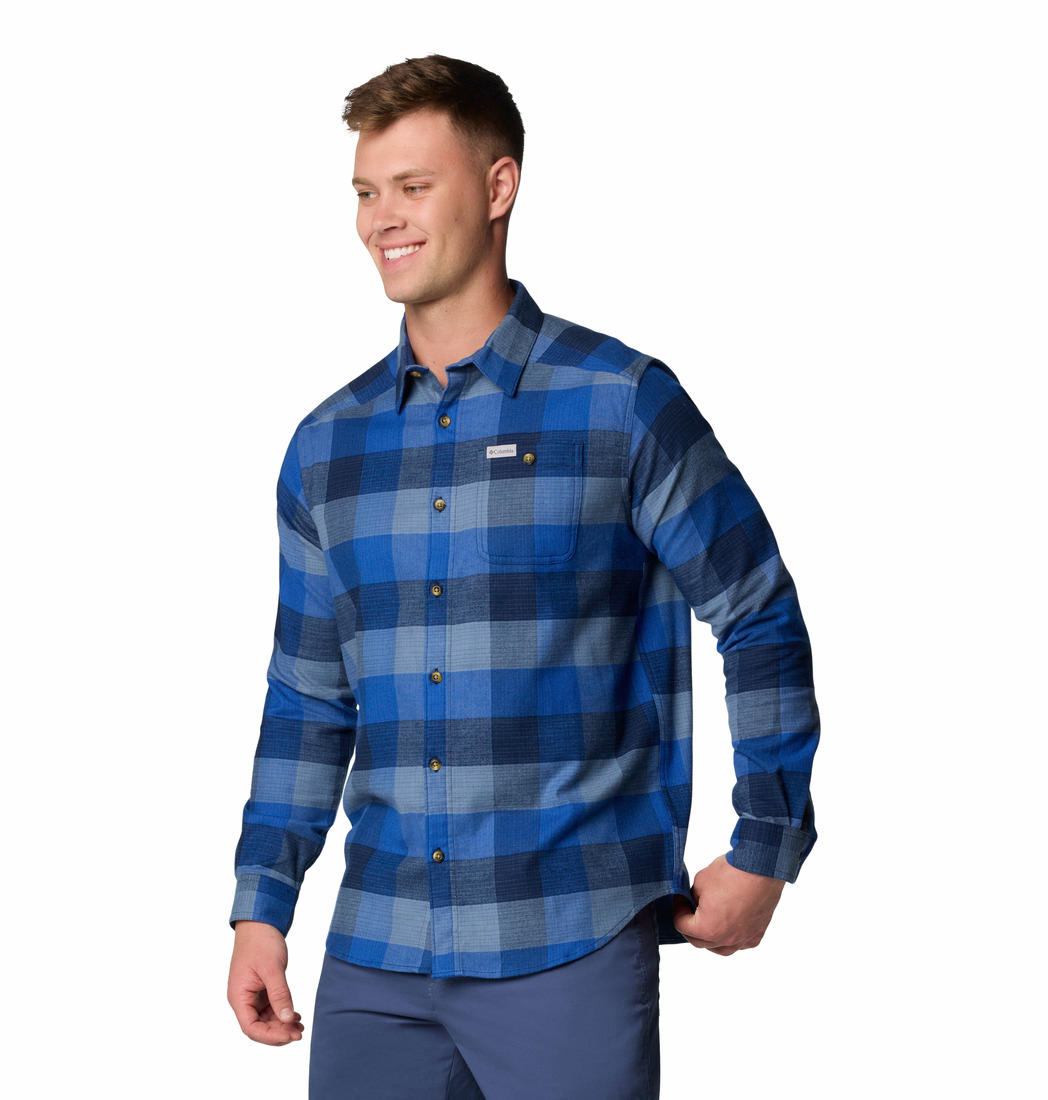Columbia Men Blue Cornell Woods Flannel Long Sleeve Shirt