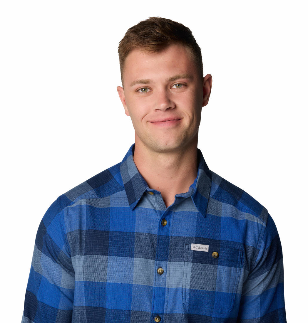 Columbia Men Blue Cornell Woods Flannel Long Sleeve Shirt