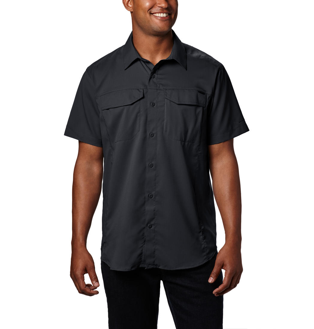 Columbia Men Black Silver Ridge Lite Short Sleeve Shirt