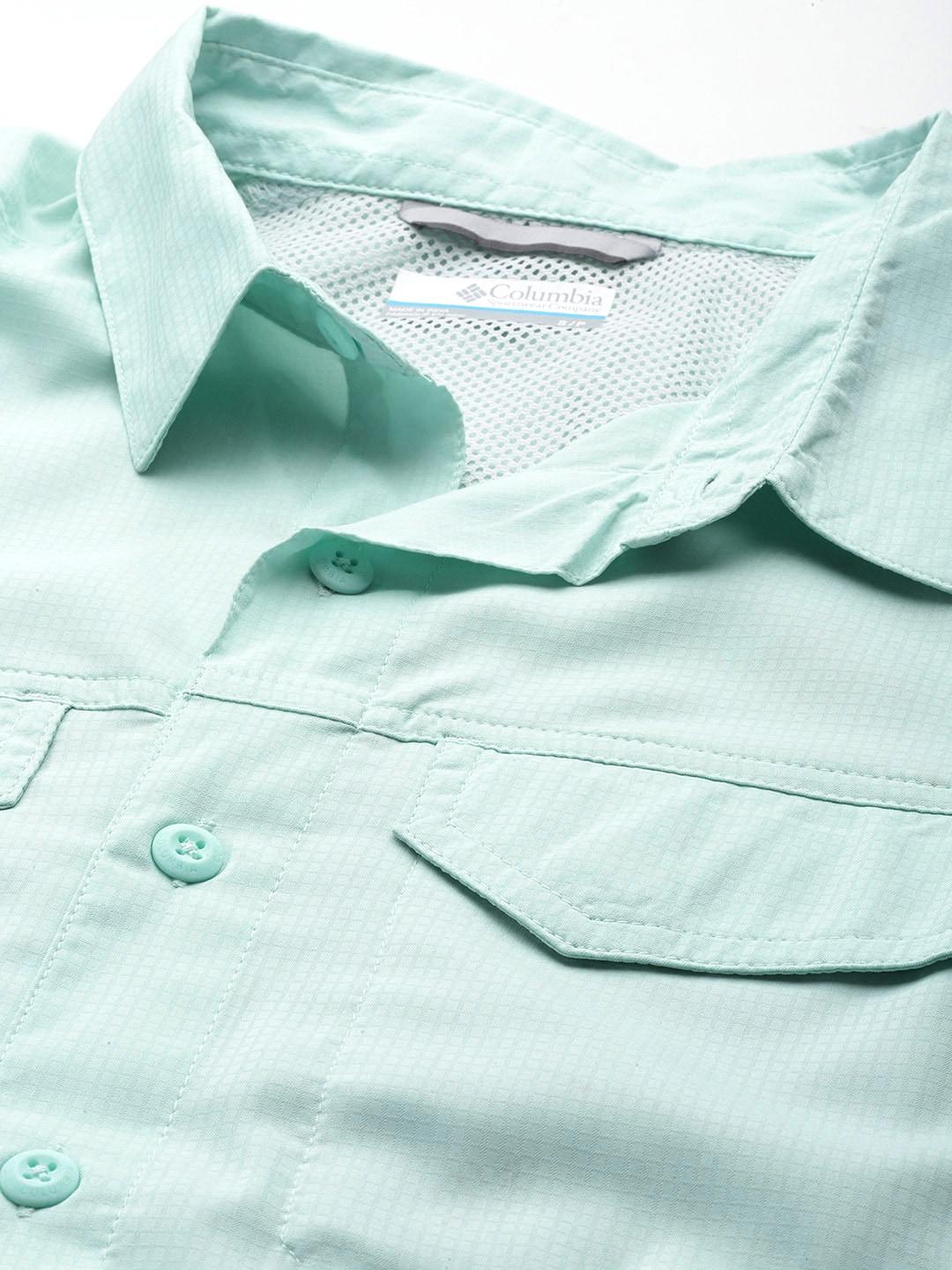 Columbia Men Blue Silver Ridge Lite Short Sleeve Shirt