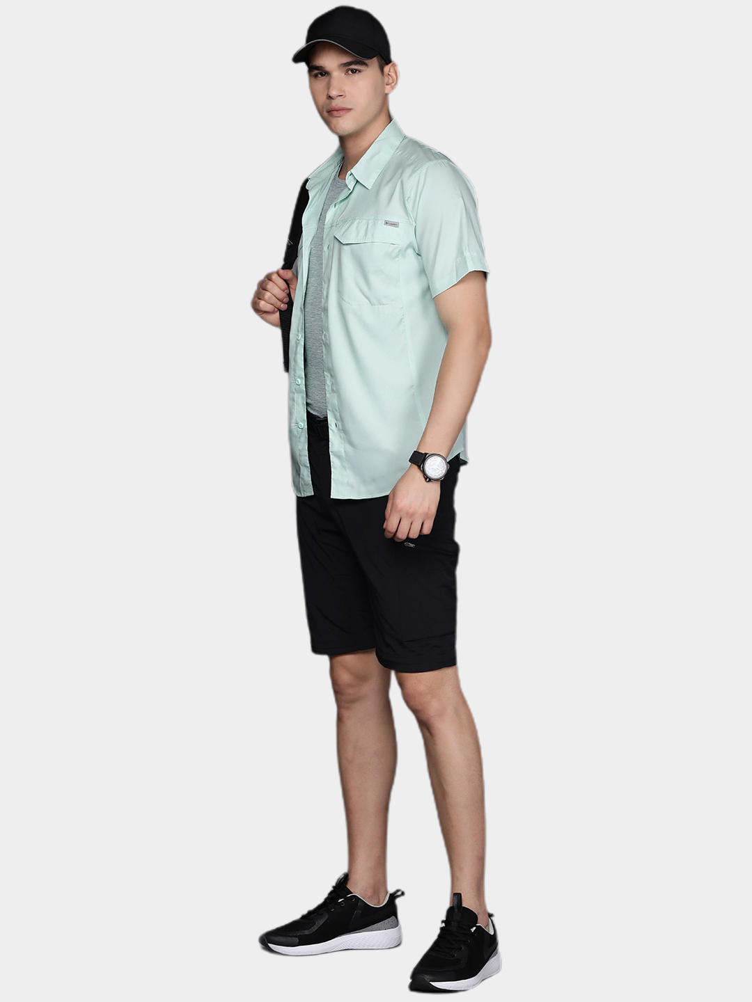 Columbia Men Blue Silver Ridge Lite Short Sleeve Shirt