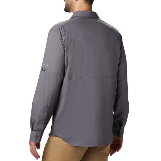 Columbia Men Grey Omni-Wick Silver Ridge Lite Long Sleeve Shirt