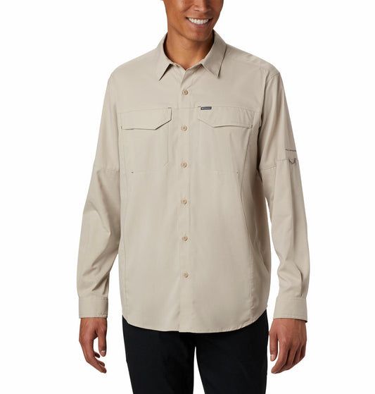 Columbia Men White Omni-Wick Silver Ridge Lite Long Sleeve Shirt