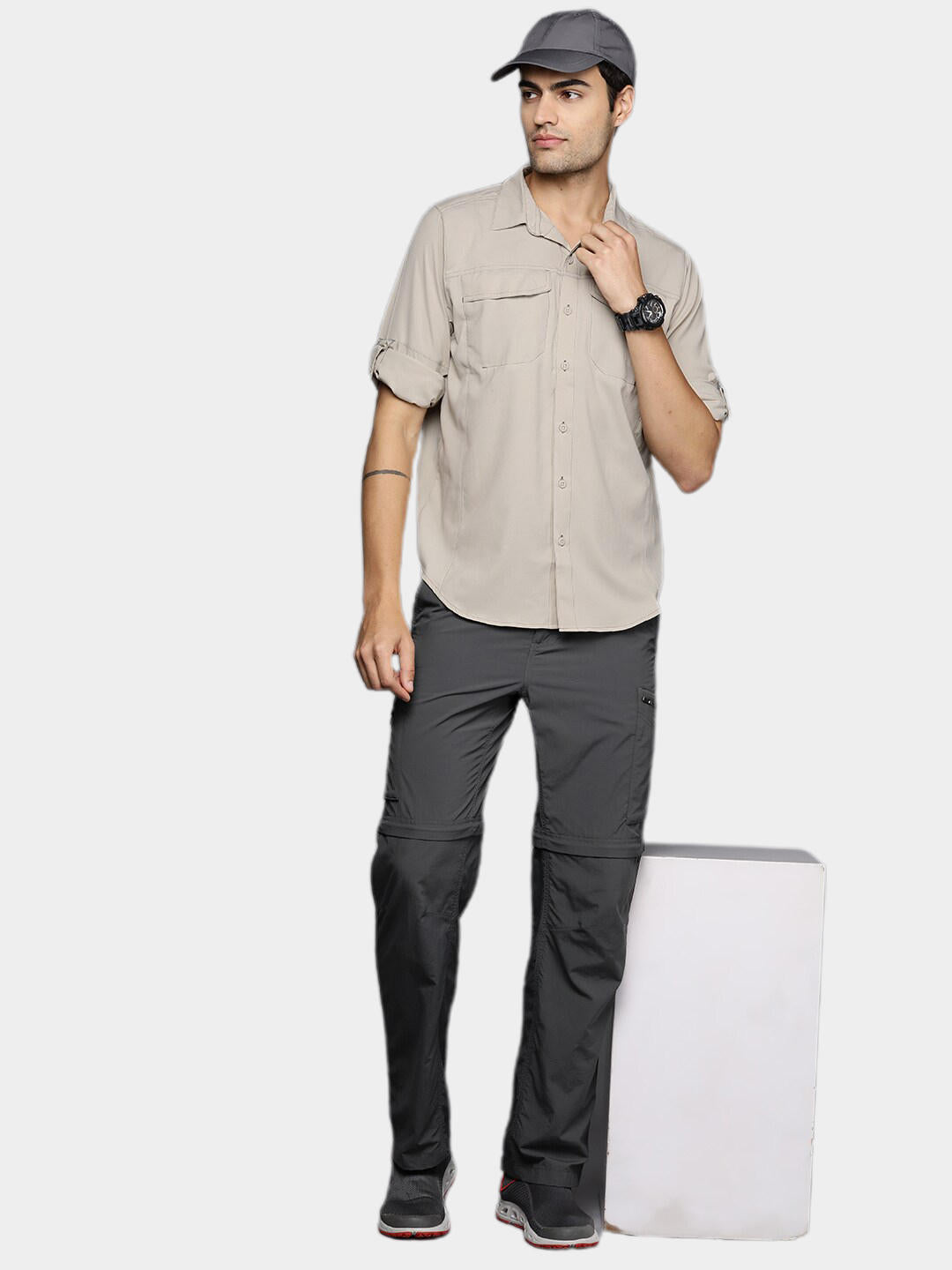 Columbia Men White Omni-Wick Silver Ridge Lite Long Sleeve Shirt