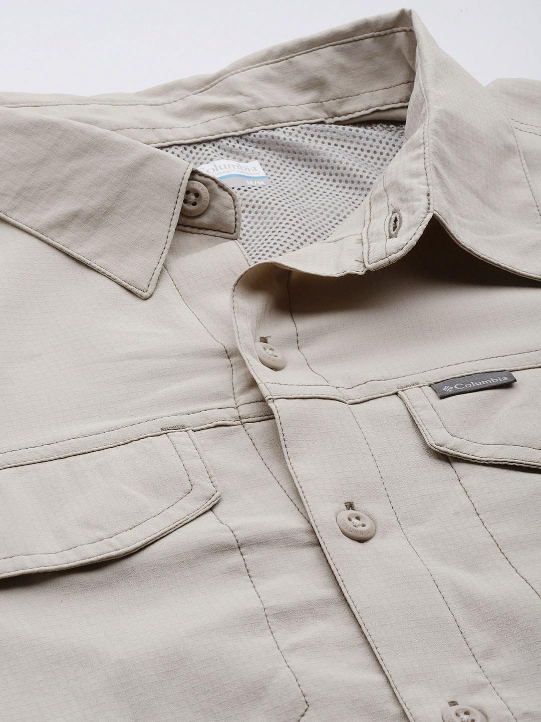 Columbia Men White Omni-Wick Silver Ridge Lite Long Sleeve Shirt