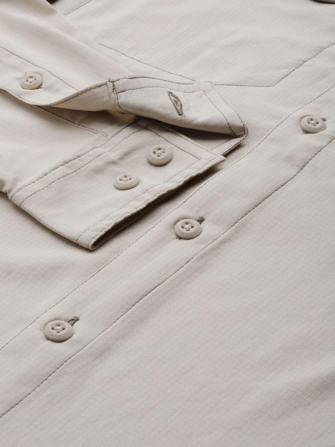 Columbia Men White Omni-Wick Silver Ridge Lite Long Sleeve Shirt