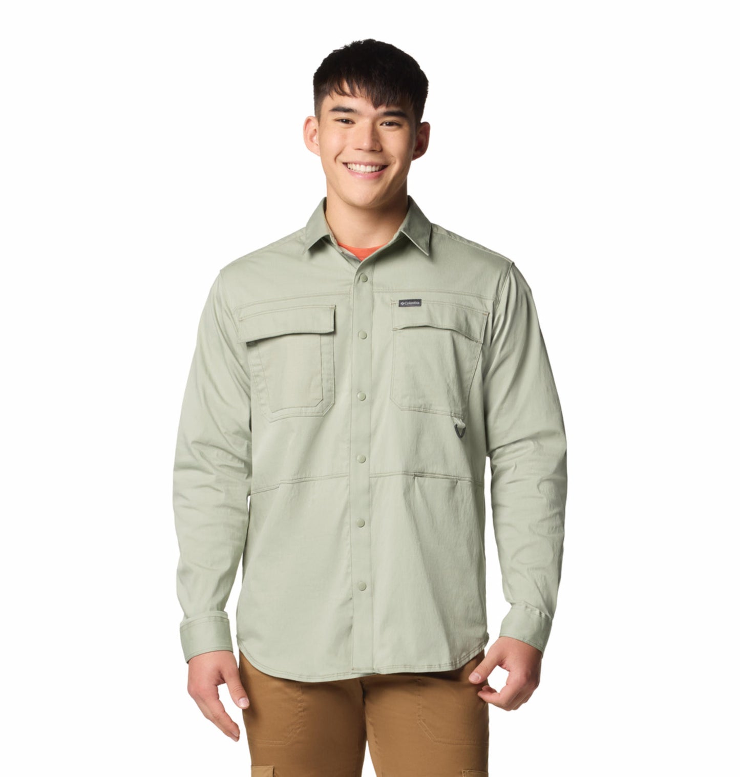Columbia Mens Green Landroamer Twill Long Sleeve Shirt