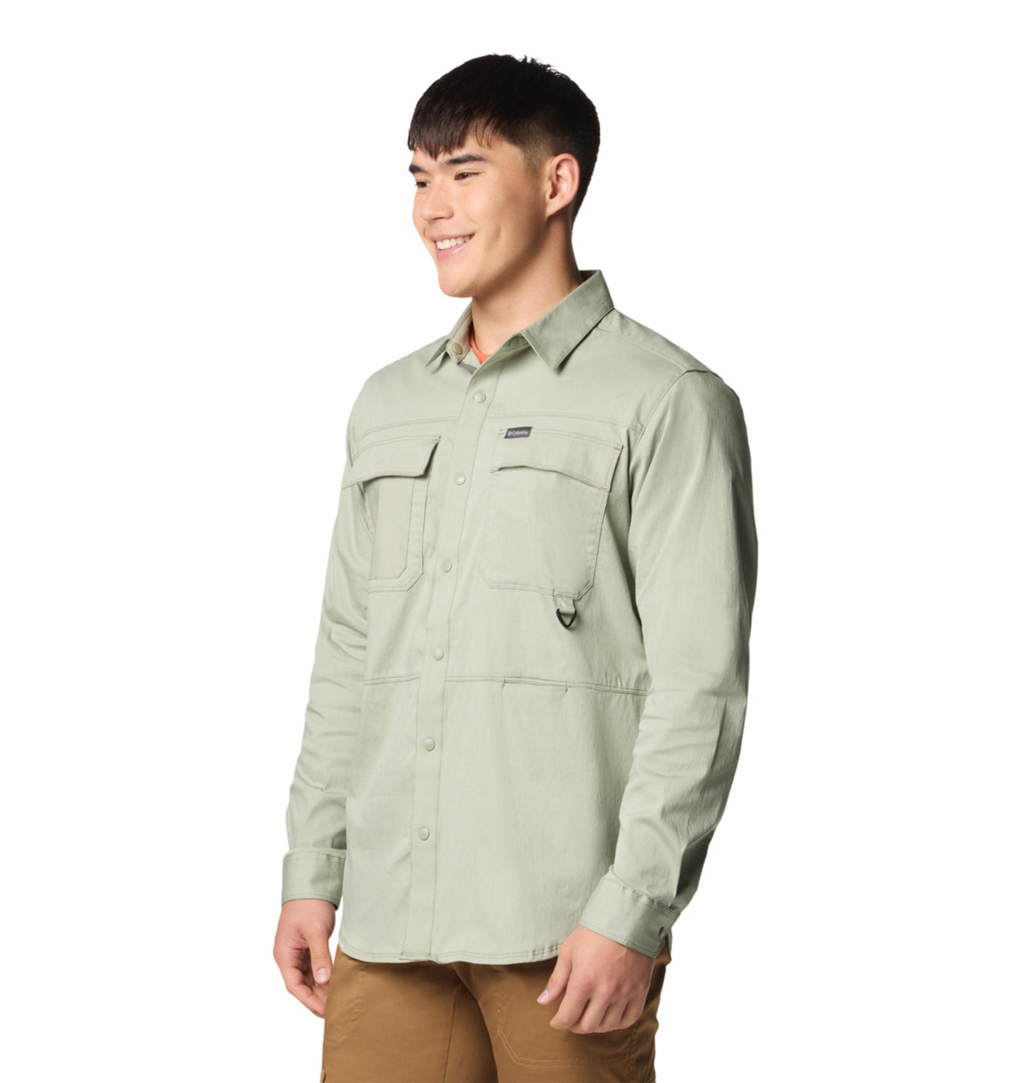 Columbia Mens Green Landroamer Twill Long Sleeve Shirt