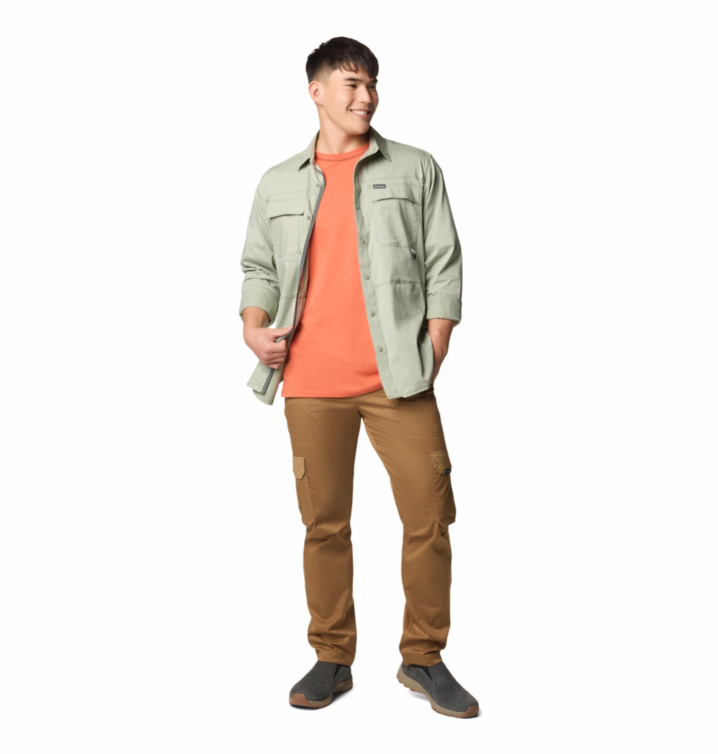Columbia Mens Green Landroamer Twill Long Sleeve Shirt