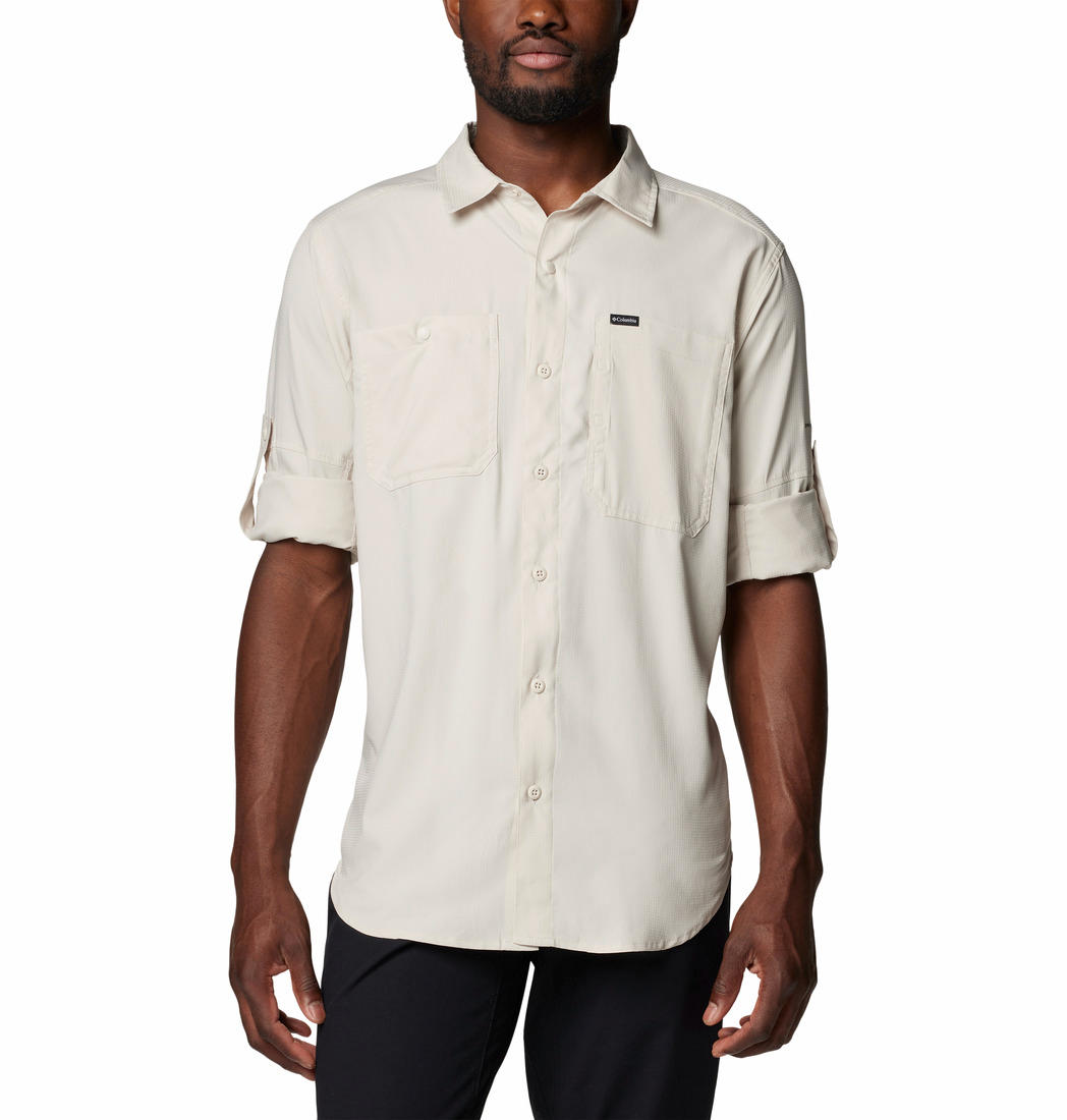 Columbia Mens Brown Silver Ridge Utility Lite Long Sleeve Shirt