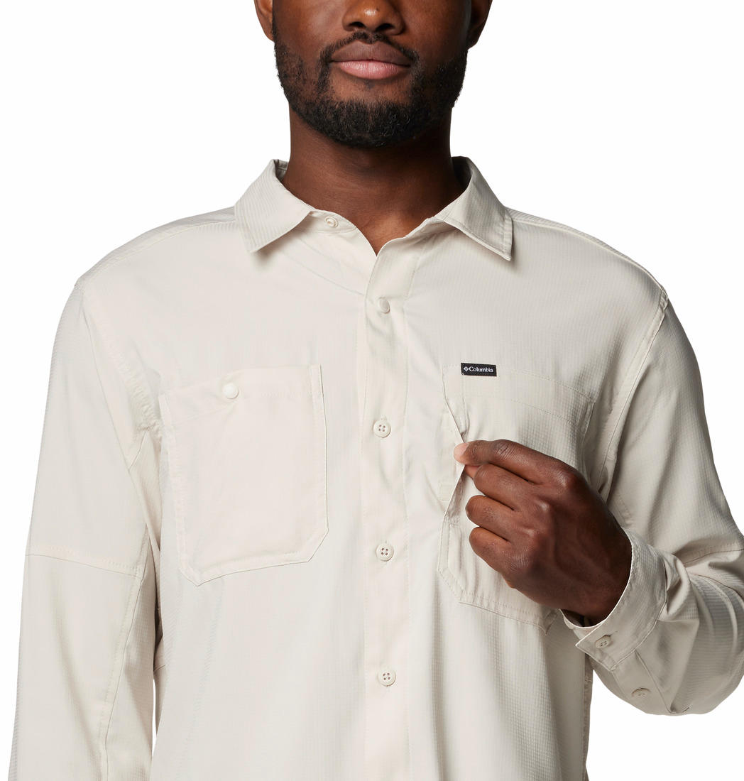Columbia Mens Brown Silver Ridge Utility Lite Long Sleeve Shirt