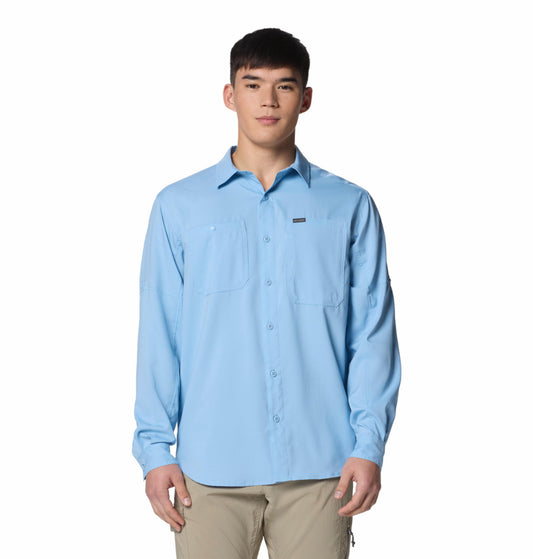 Columbia Mens Blue Omni-Shade Silver Ridge Utility Lite Long Sleeve Shirt
