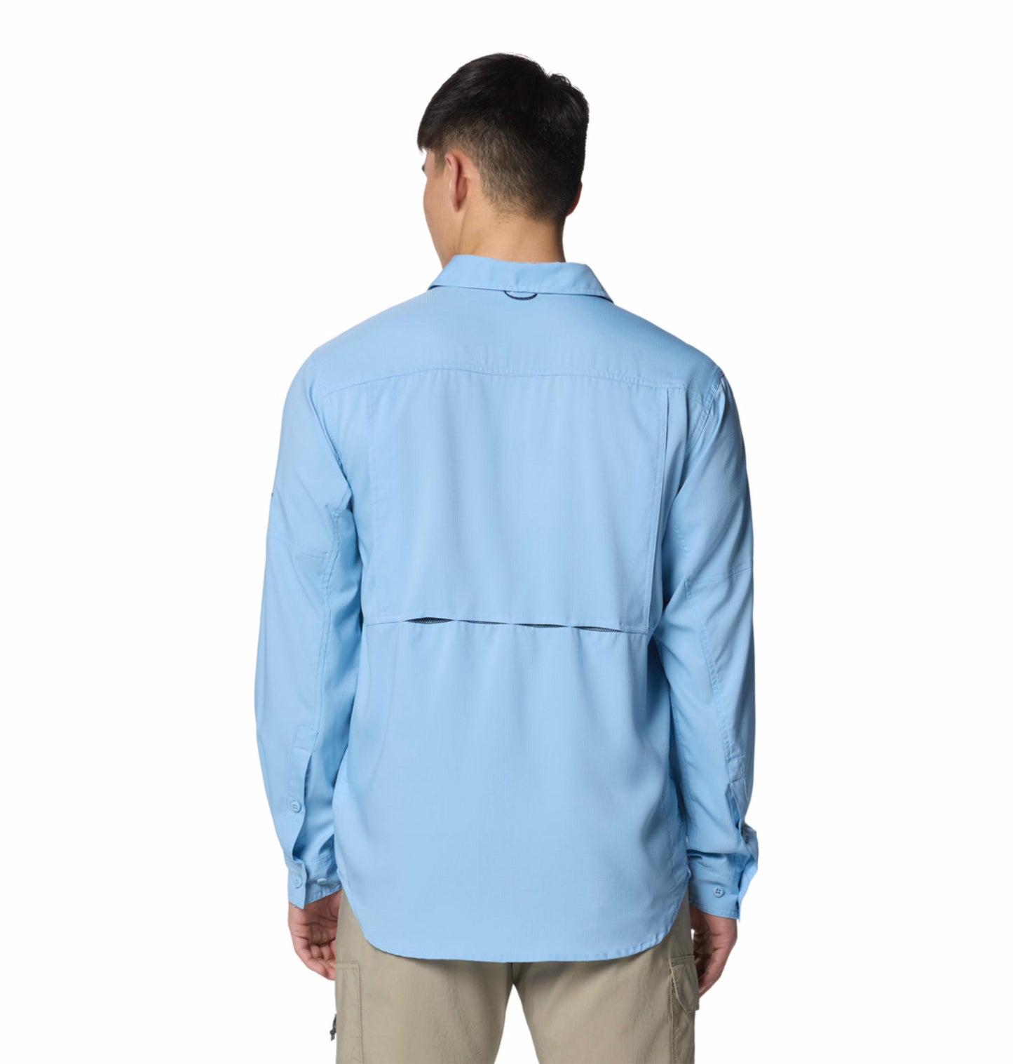 Columbia Mens Blue Omni-Shade Silver Ridge Utility Lite Long Sleeve Shirt