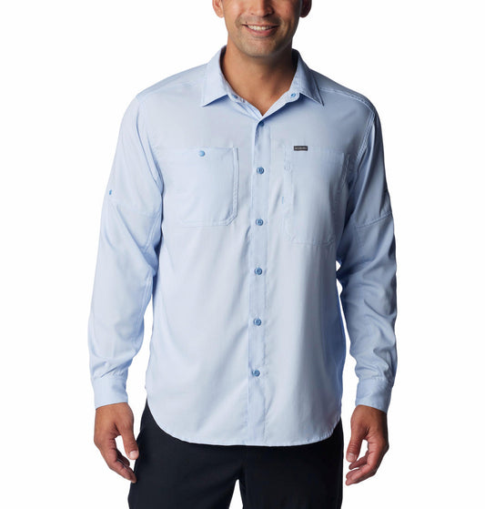 Columbia Men Navy Blue Columbia Men Silver Ridge Utility Lite Long Sleeve Shirt