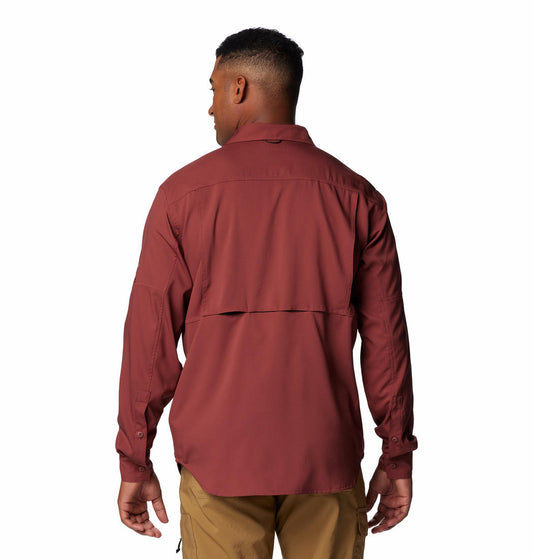 Columbia Mens Red Silver Ridge Utility Lite Long Sleeve Shirt