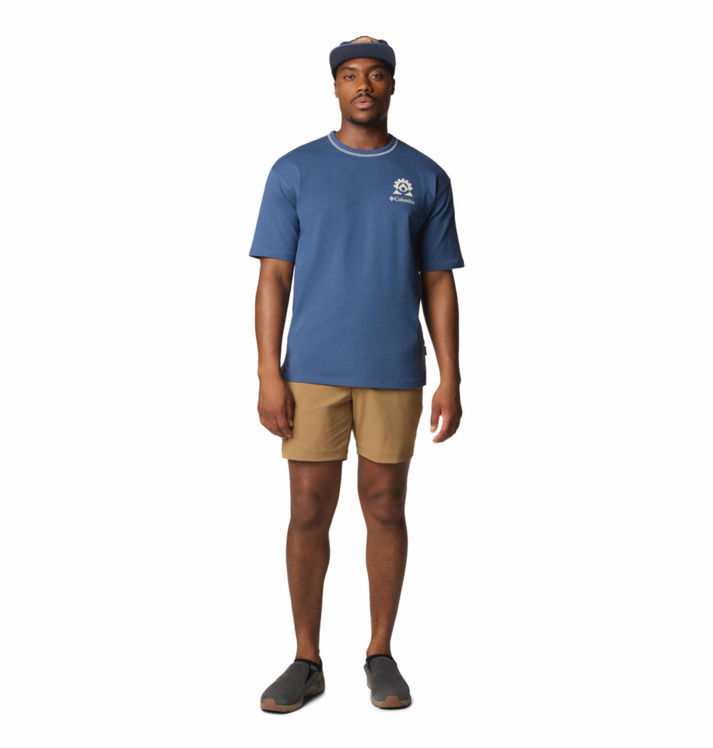 Columbia Mens Blue Landroamer Short Sleeve Crew Tshirt