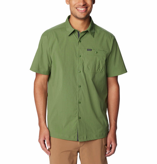 Columbia Men Green Columbia Men Landroamer Ripstop Short Sleeve Shirt