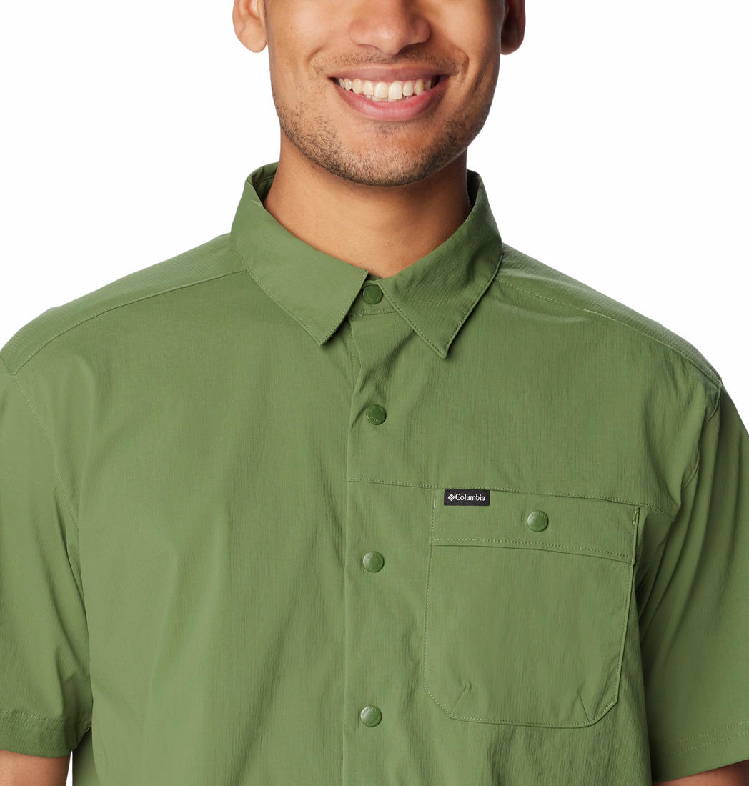 Columbia Men Green Columbia Men Landroamer Ripstop Short Sleeve Shirt
