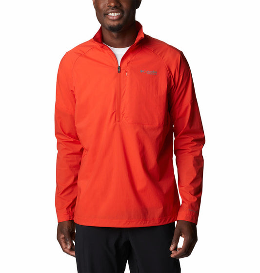 Columbia Men Orange M Titan Pass Lightweight 1/2 Zip Shirts