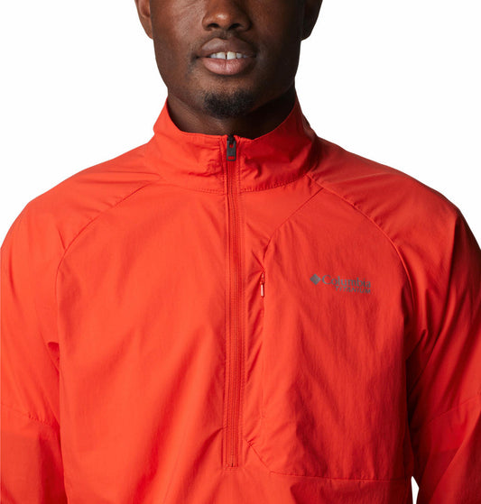 Columbia Men Orange M Titan Pass Lightweight 1/2 Zip Shirts