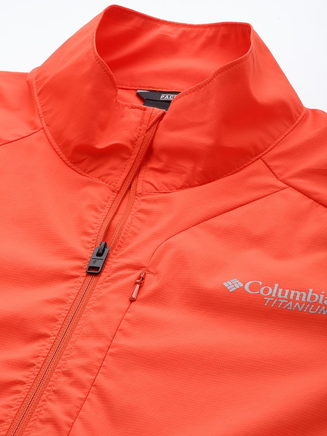 Columbia Men Orange M Titan Pass Lightweight 1/2 Zip Shirts
