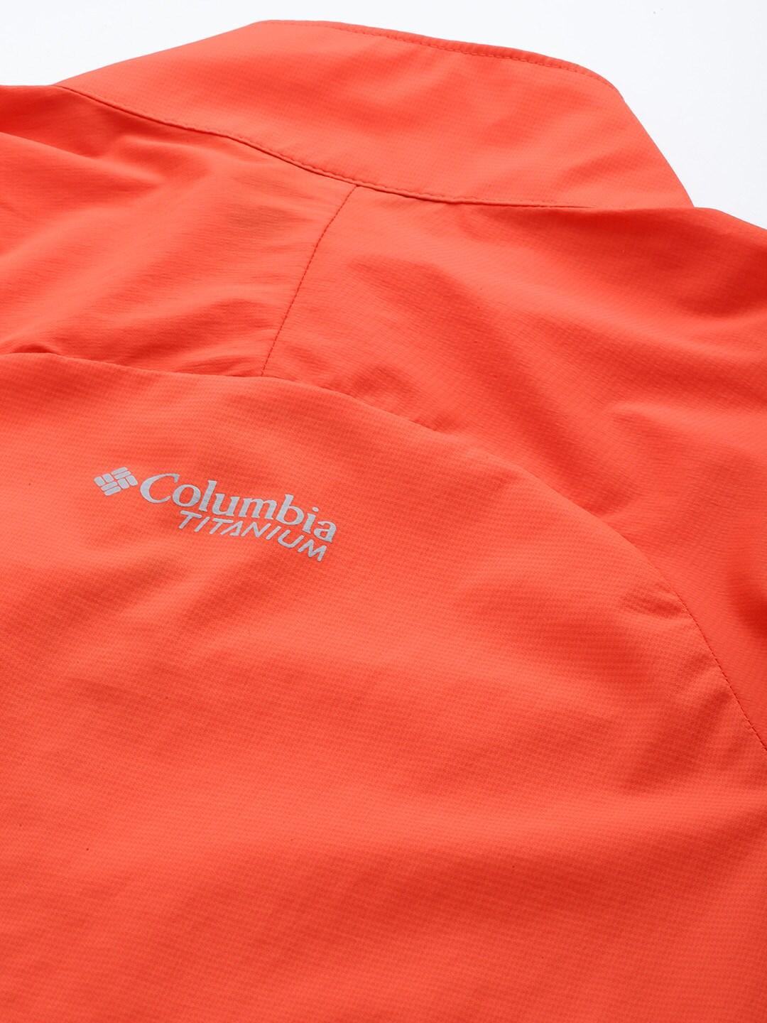 Columbia Men Orange M Titan Pass Lightweight 1/2 Zip Shirts