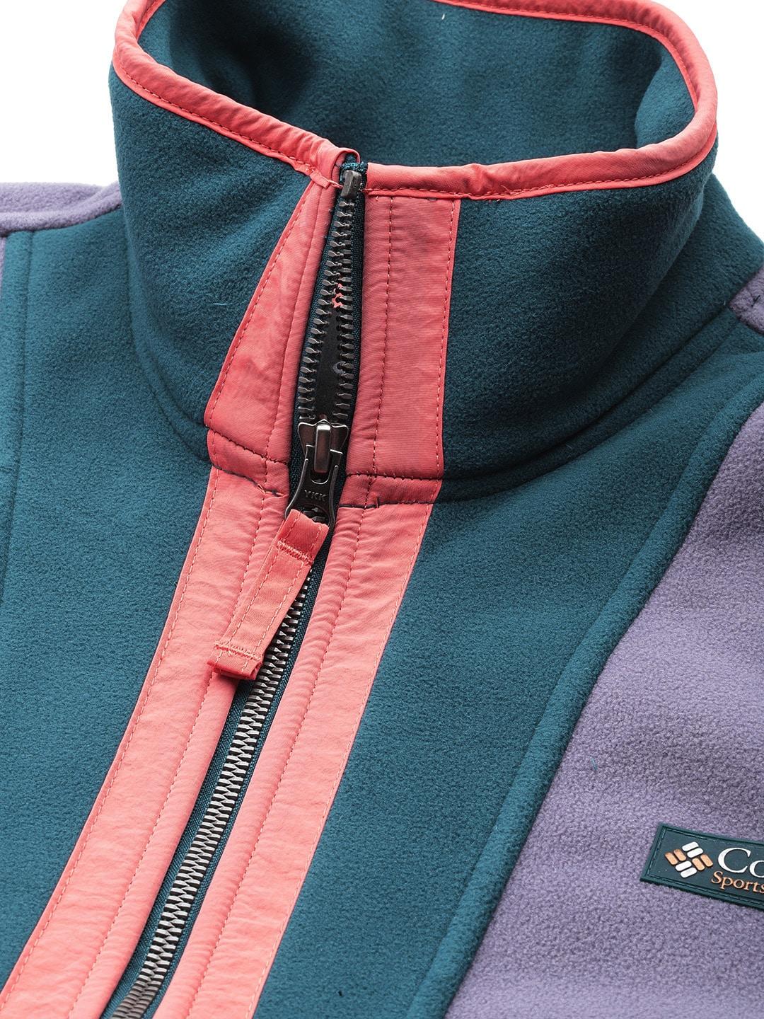 A Men Wearing Columbia Men Purple Backbowl Remastered Fleece