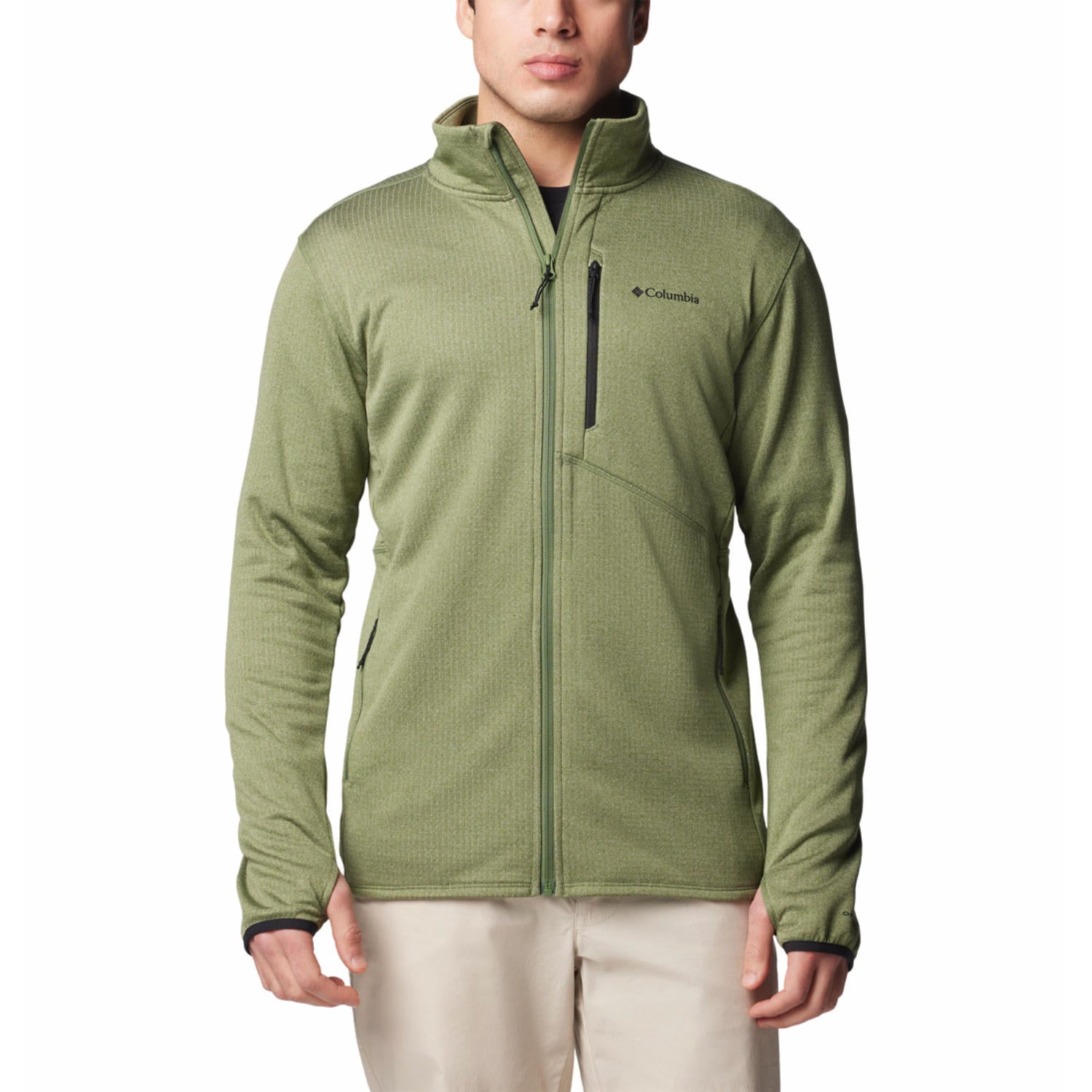 A Men Wearing Columbia Men Green Park View Fleece Full Zip