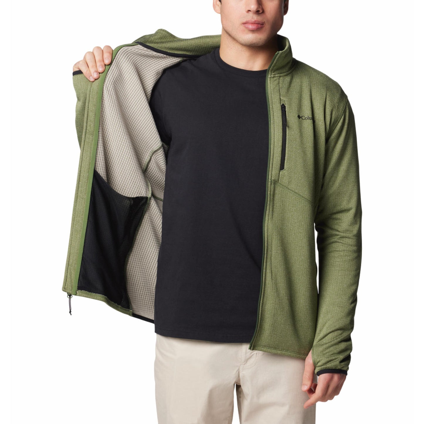 Columbia Mens Green Park View Fleece Full Zip