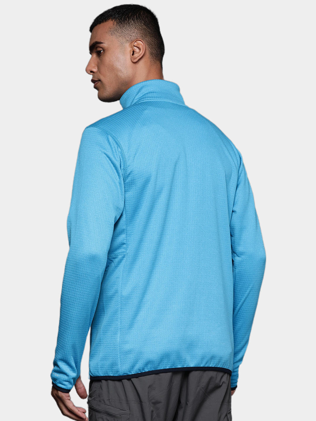 A Men Wearing Columbia Men Blue Park View Fleece Full Zip